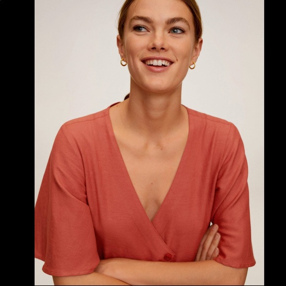 MANGO Buttoned wrap dress in Ecru - Picture 11 of 13